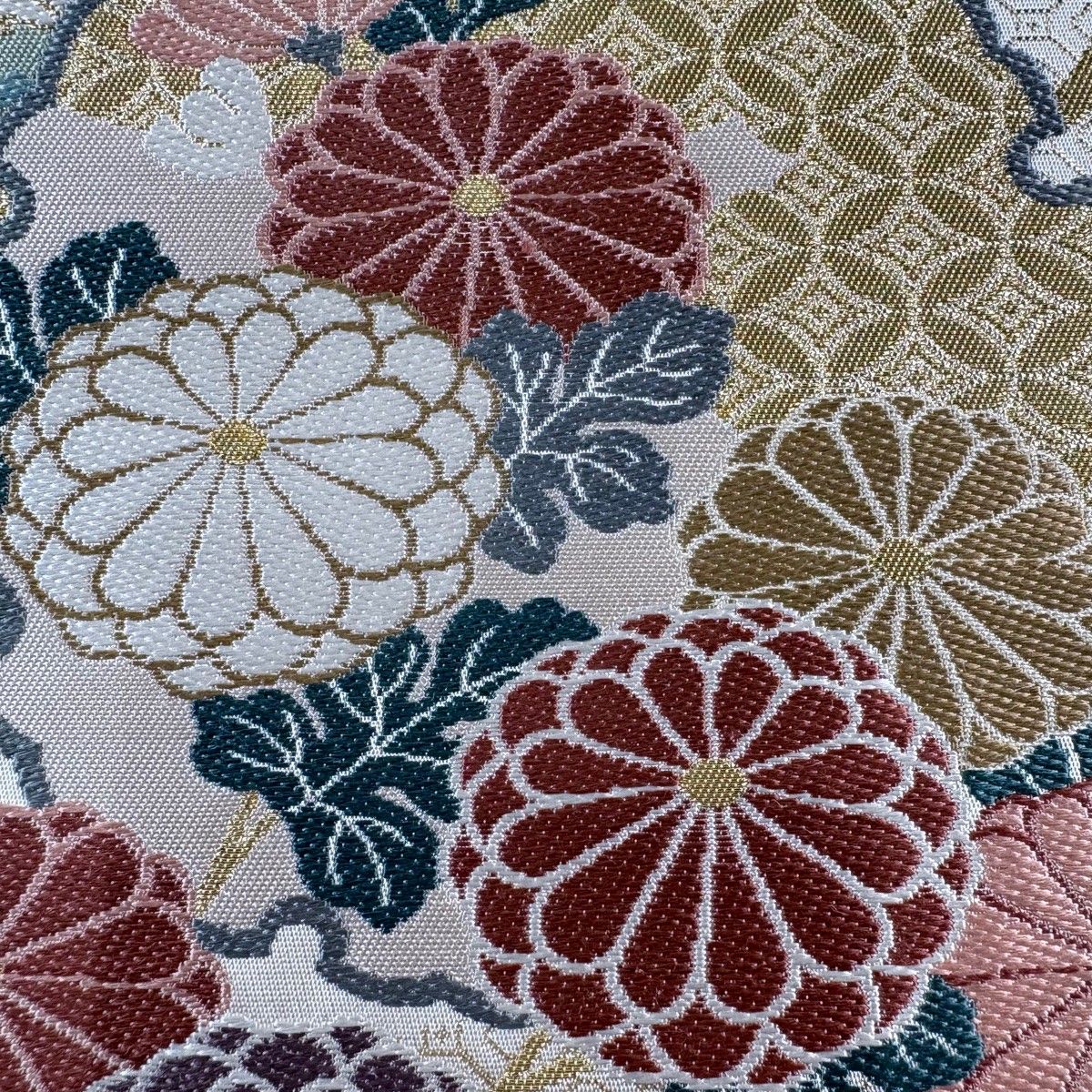 袋帯 秀品 雪輪 草花 金糸 箔 クリーム 六通 正絹 【中古】 - メルカリ