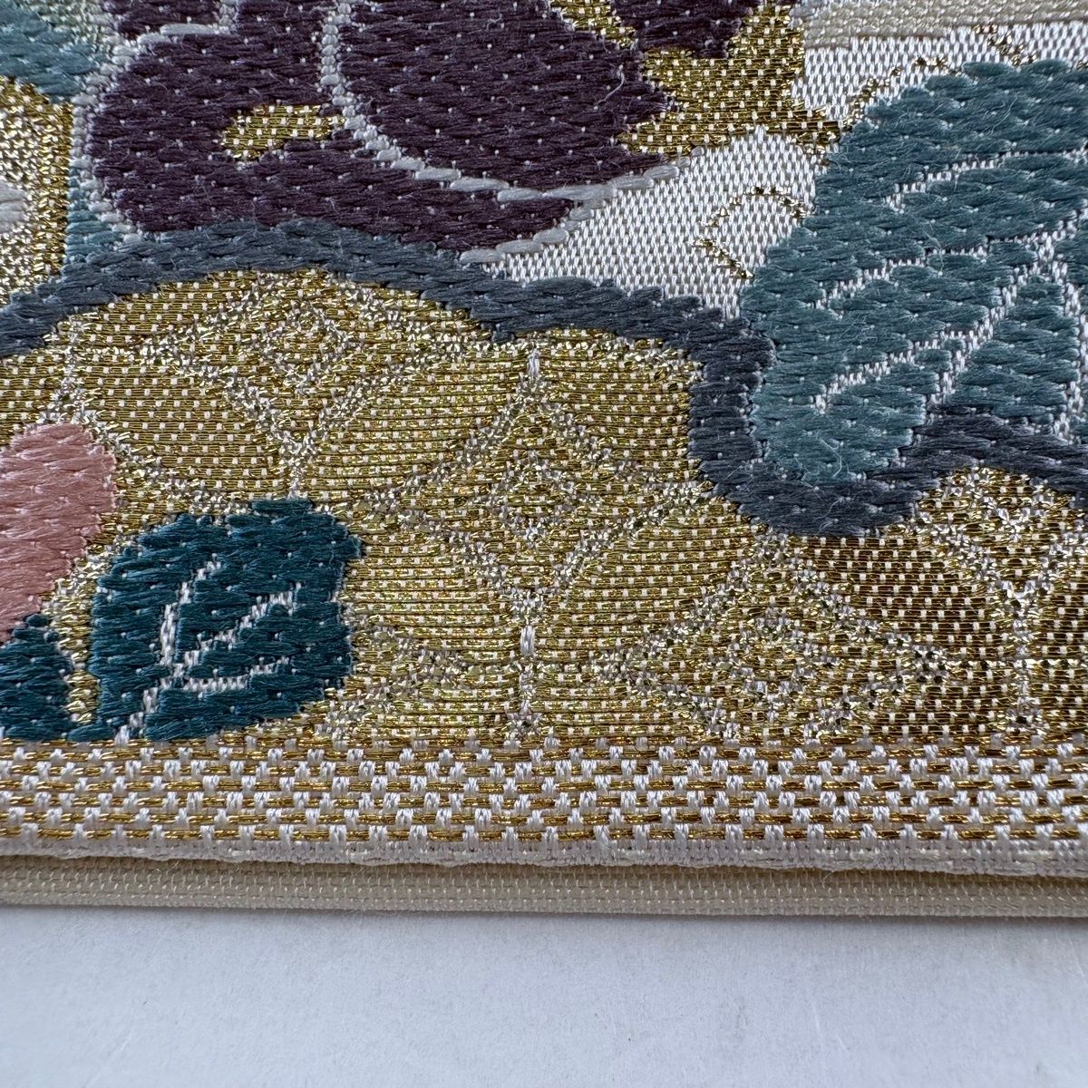 袋帯 秀品 雪輪 草花 金糸 箔 クリーム 六通 正絹 【中古】 - メルカリ