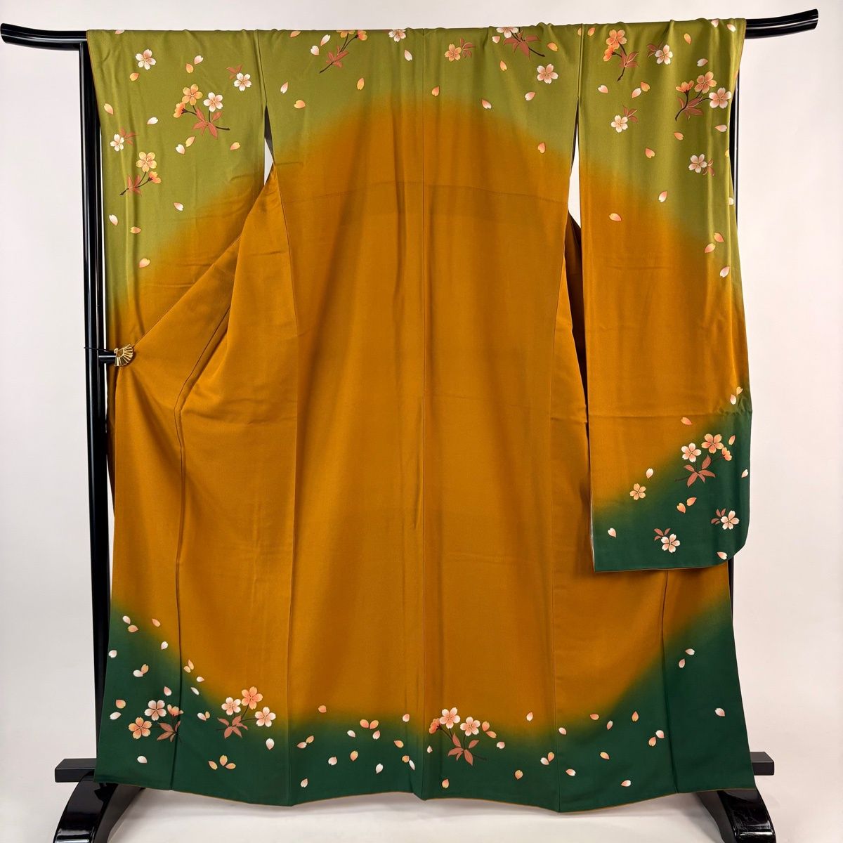 美品】 振袖 身丈165.5cm 裄丈70cm L 袷 鈴乃屋 桜 桜の花びら 金彩