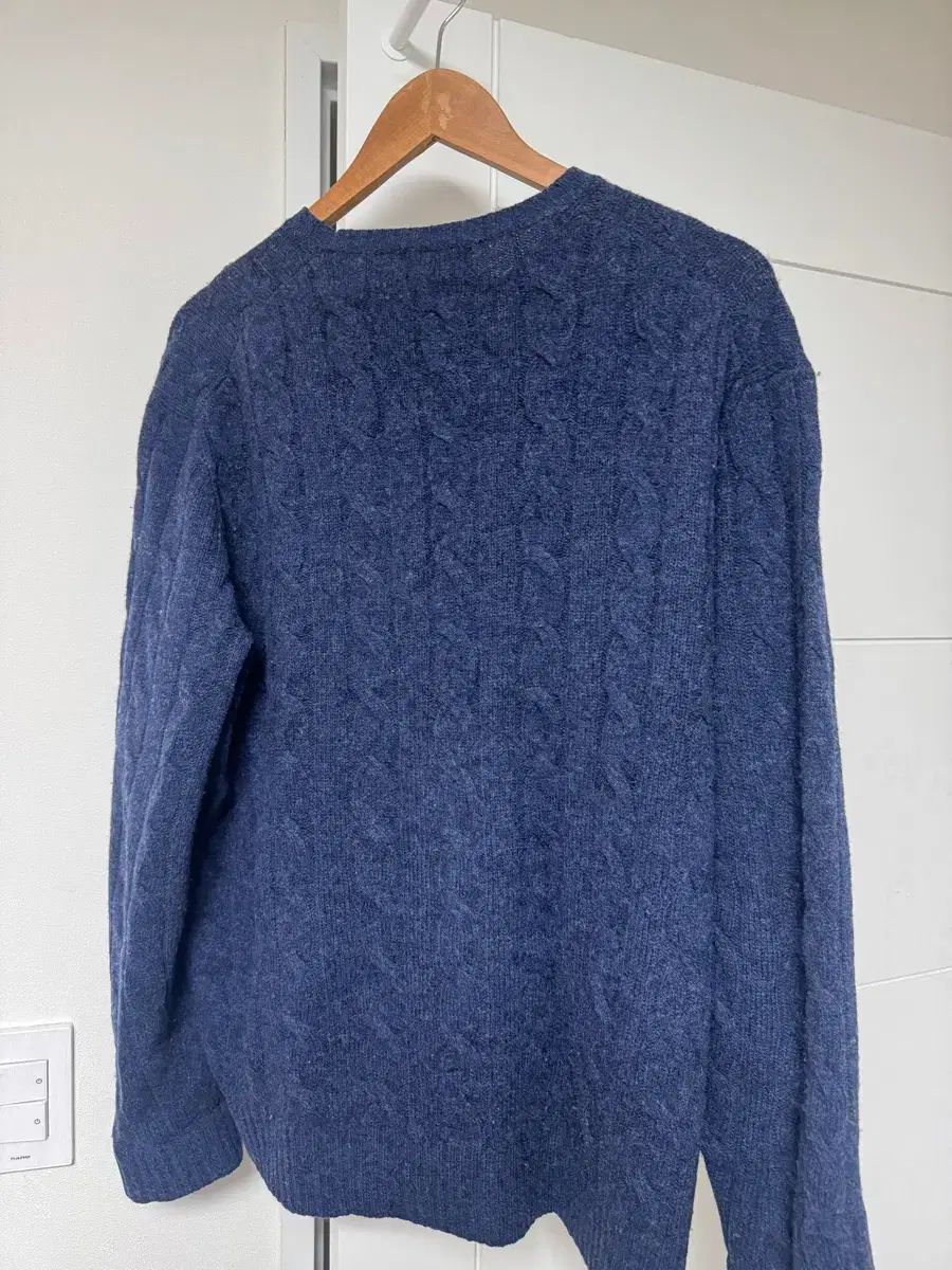 ポロ ウール ケーブル ニット ブルー カラー L サイズ 良い 出品 中古