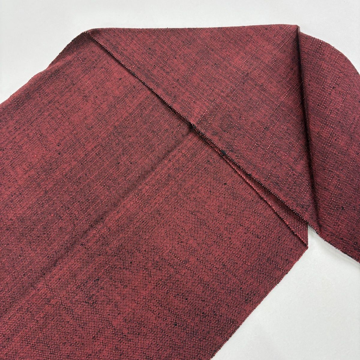 美品】 名古屋帯 優品 紬地 松葉仕立て 八寸名古屋帯 草花 幾何学模様