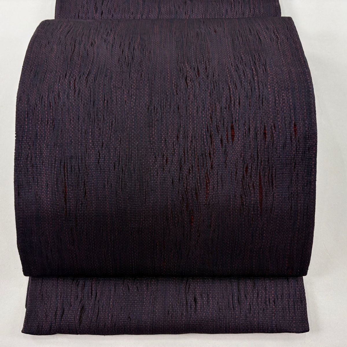 袋帯 逸品 落款 証紙 小森久 博多織 草木染 共箱付き 濃紫 全通 正絹