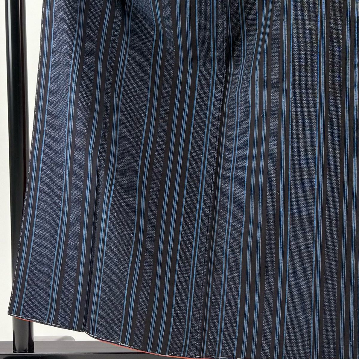 結城紬 身丈157.5cm 裄丈65.5cm M 袷 本場結城紬 奥順 証紙 縦縞 亀甲