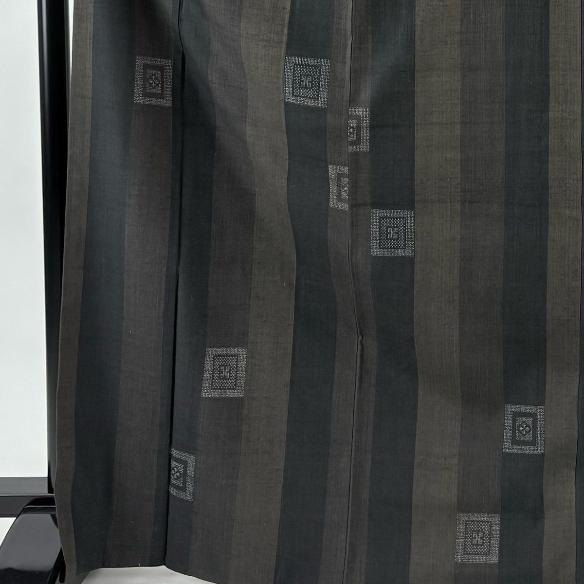 美品】 結城紬 身丈170cm 裄丈67cm M 袷 本場結城紬 河野商店 証紙