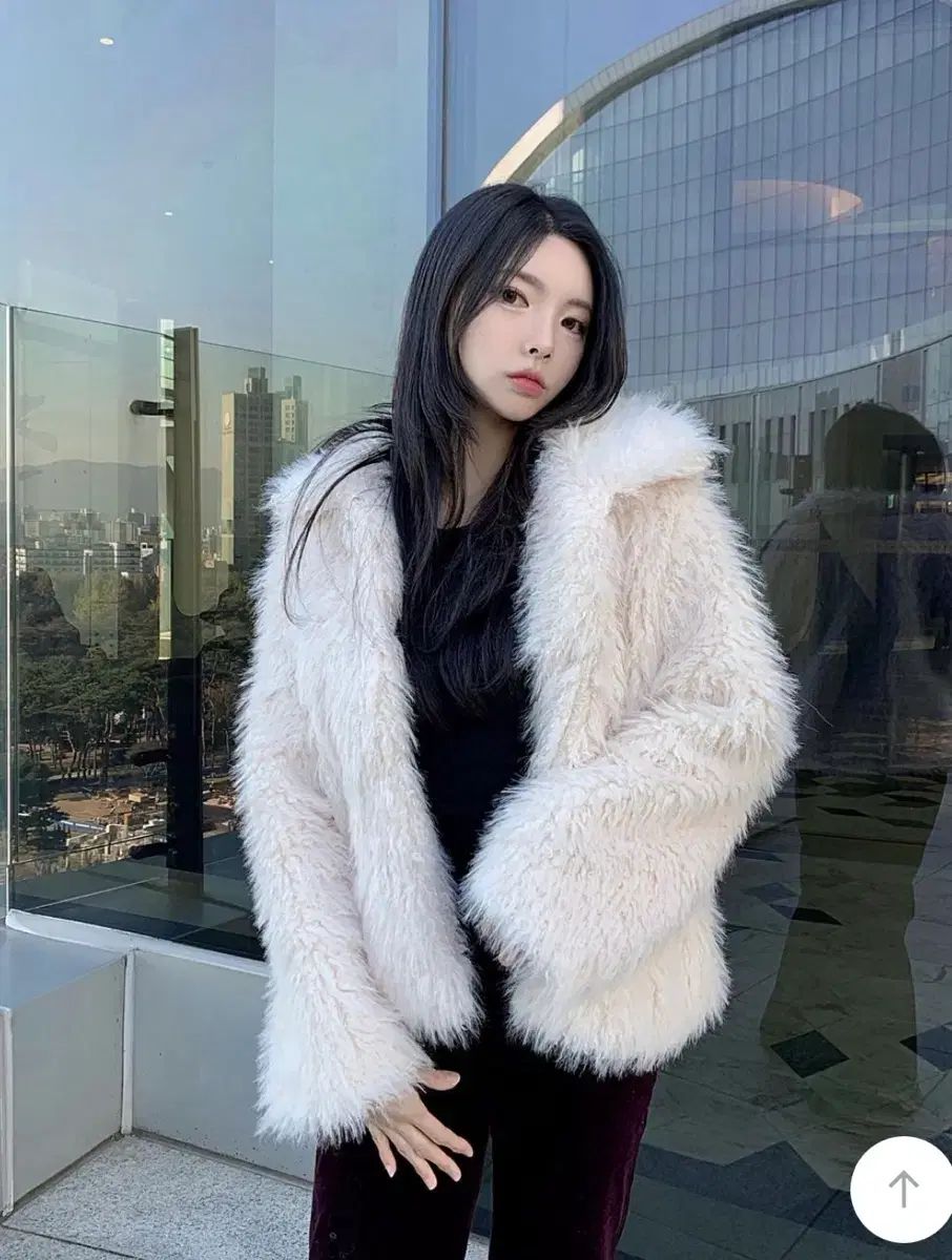 メイ 注文 フリル ファージャケット アイボリー エイミーイストワール