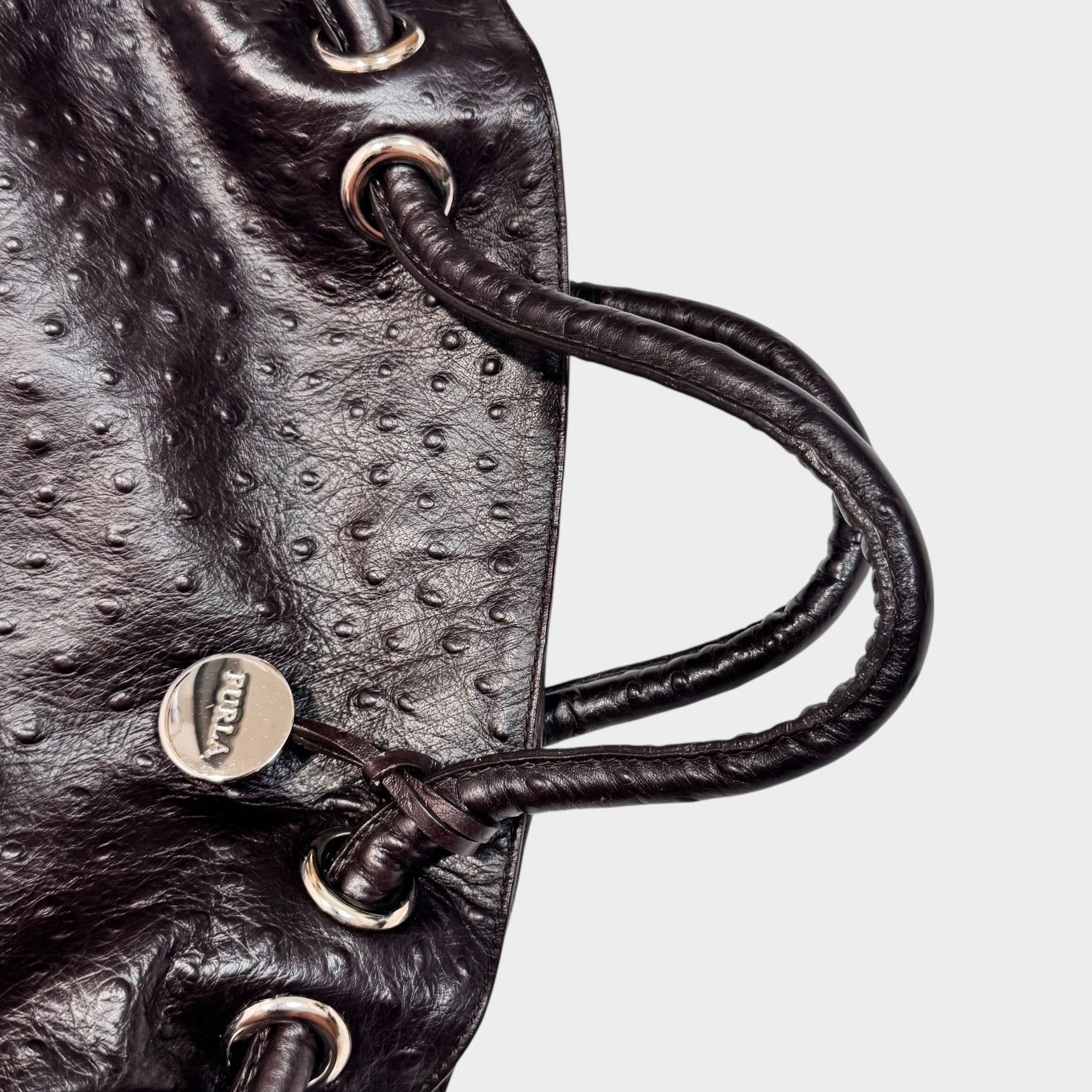 フルラ FURLA トートバッグ ショルダー オーストリッチ型押し レザー 