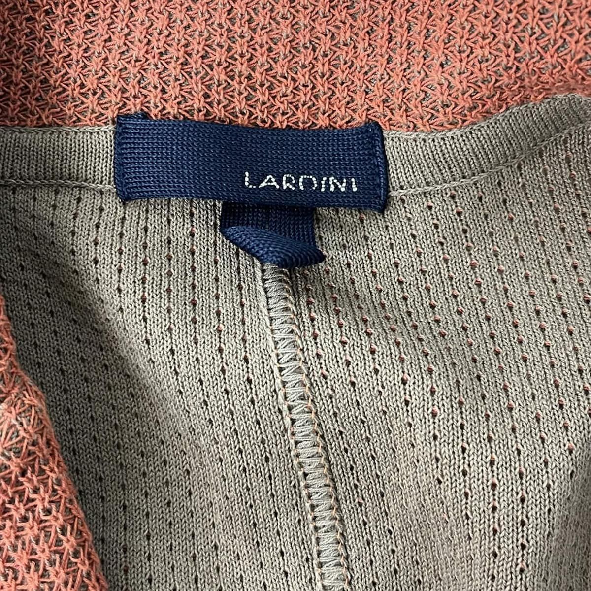 <美品> LARDINI オレンジ コットン ニットジャケット サイズXL 24年春夏新作】LARDINI 柄編みニットジャケット 1分で分かる ポイント