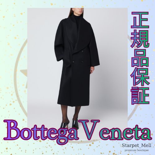 Bottega Veneta 黒のダブルブレストウールコート - メルカリ
