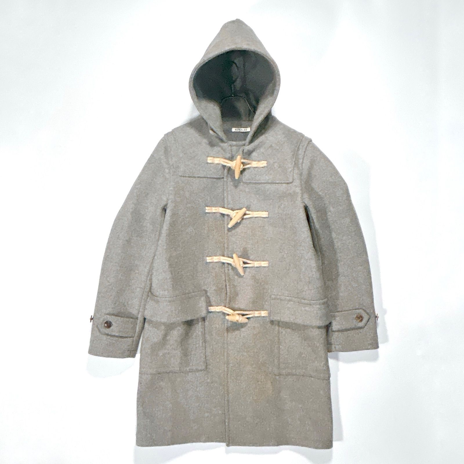 極美品 オーラリー 名品 ヘビーメルトンウール ダッフルコート グレー 1 極美品 オーラリー 名品 ヘビーメルトンウール ダッフルコート グレー
