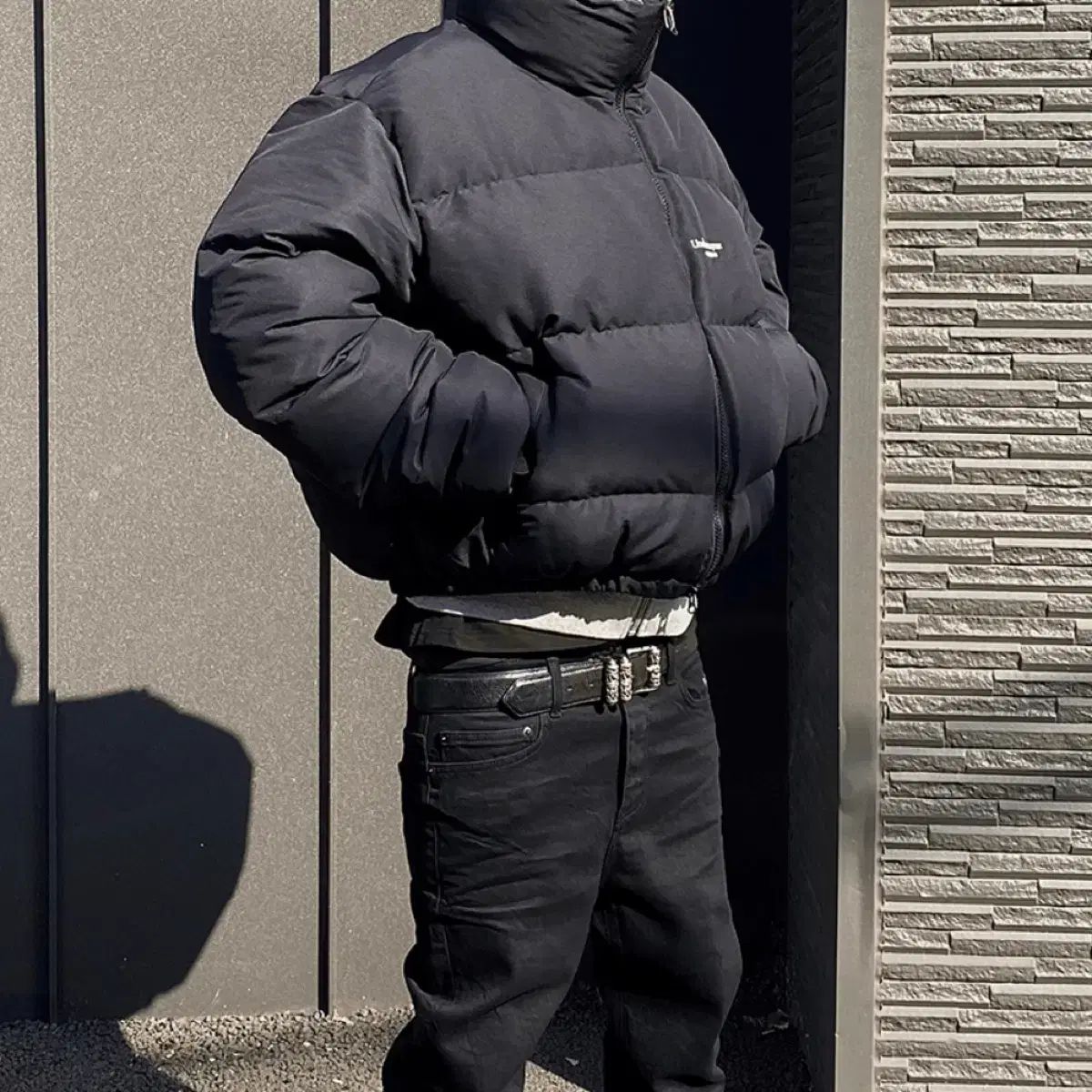 2 アンダーマイカー 麻 クロップド ダウン ジャケット ブラック - メルカリ