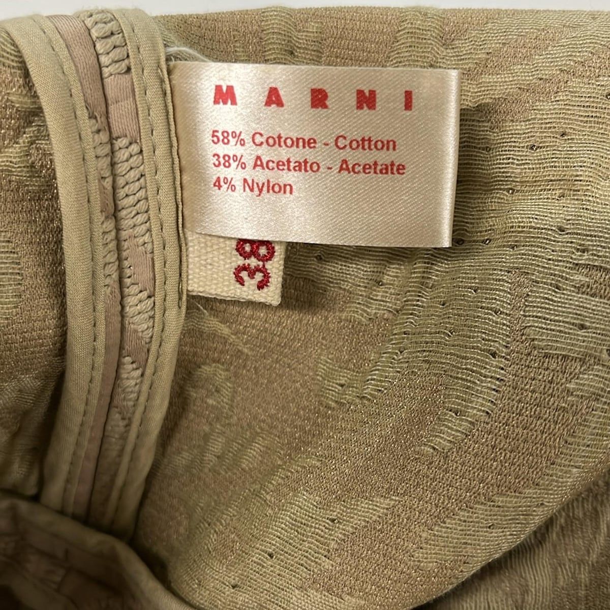 マルニ　コート　レディース　　美品　38 MARNI(マルニ) コート サイズ38 S レディース美品 - カーキ×ベージュ