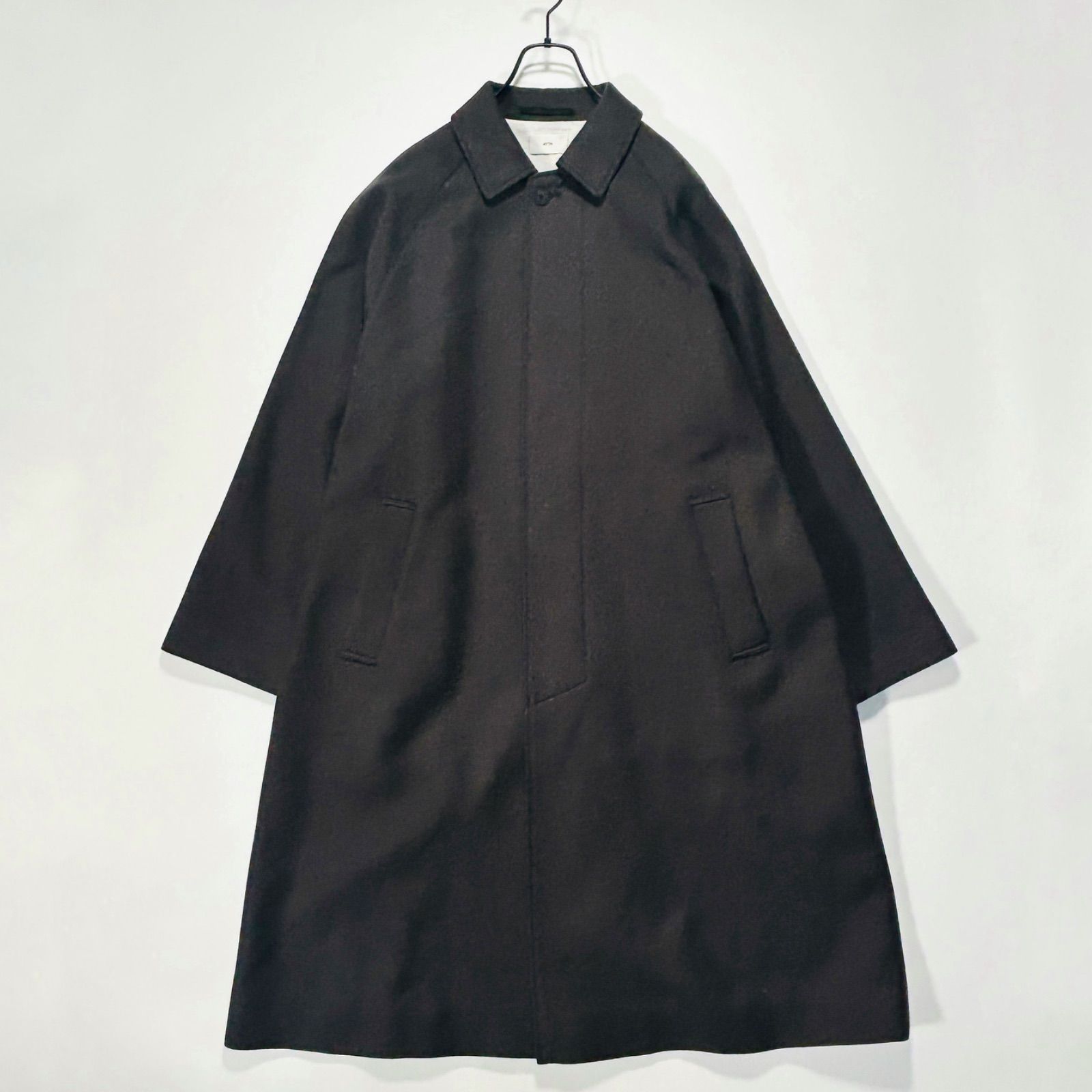 未使用級 ATON エイトン WOOL FLANNEL BALMACAAN COAT ウール