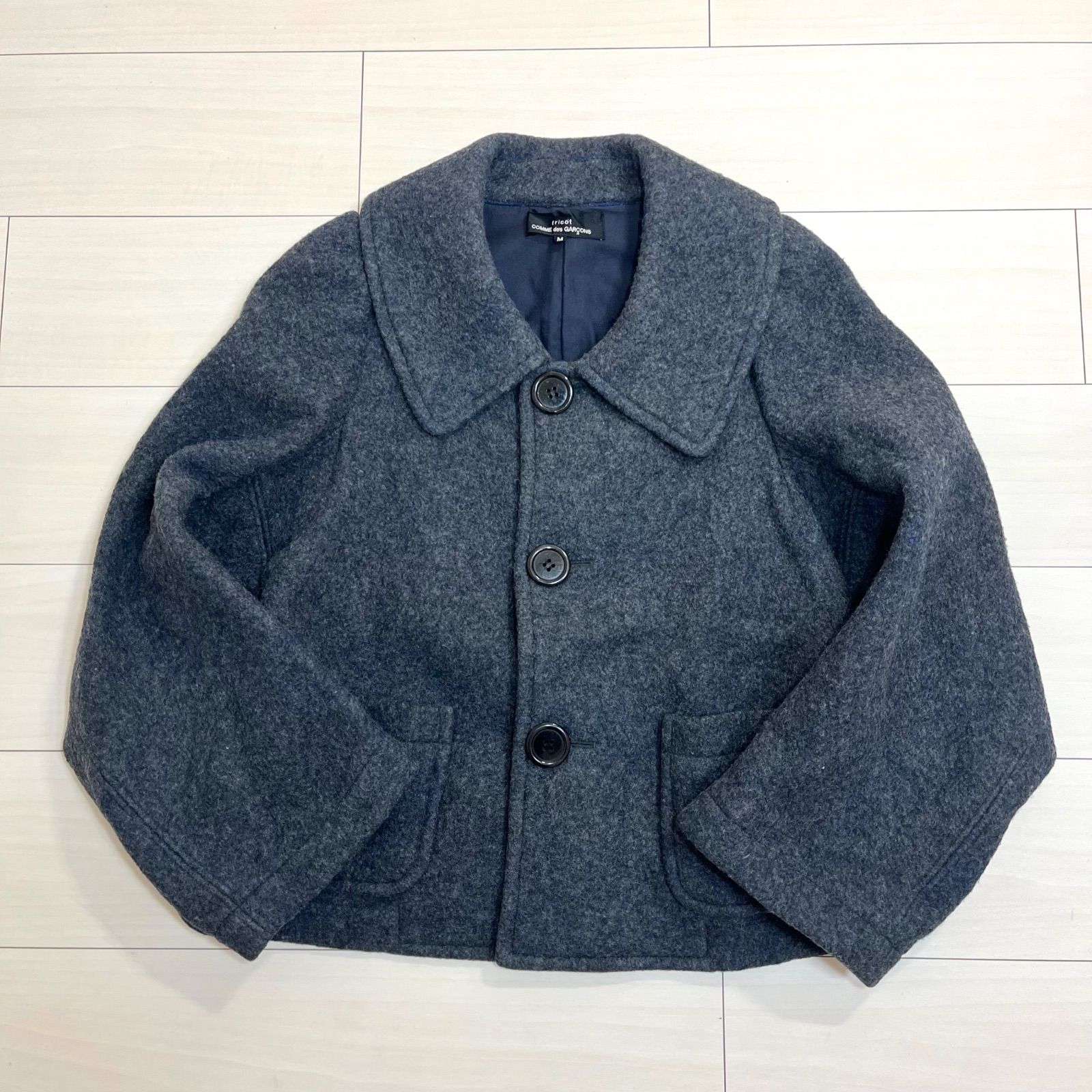 美品 トリココムデギャルソン ショート ハーフビーバーコート ビッグ