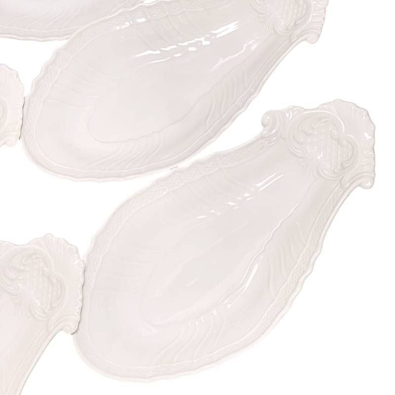 リチャードジノ　ベッキオホワイト　ナス形ピクルス プレート　４枚セット リチャードジノリ ベッキオホワイト ピクルスディッシュ ナス プレート