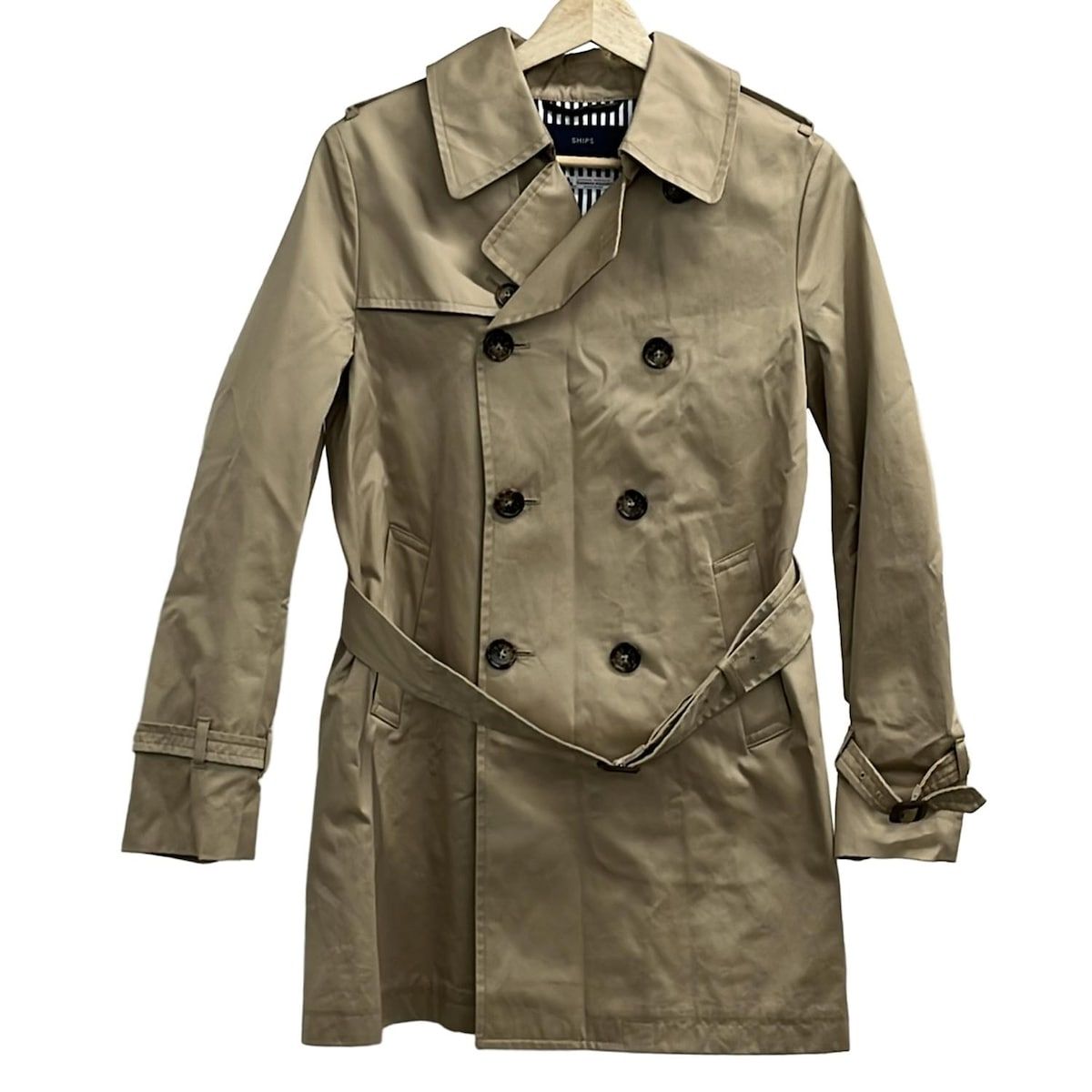 SHIPS 美品 ベージュ トレンチコート メンズ SHIPS(シップス) トレンチコート サイズ38 M メンズ美品 - ベージュ