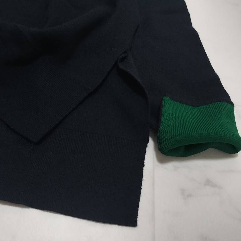 ENFOLD エンフォルドタッチバックフレア プルオーバーニット ネイビー