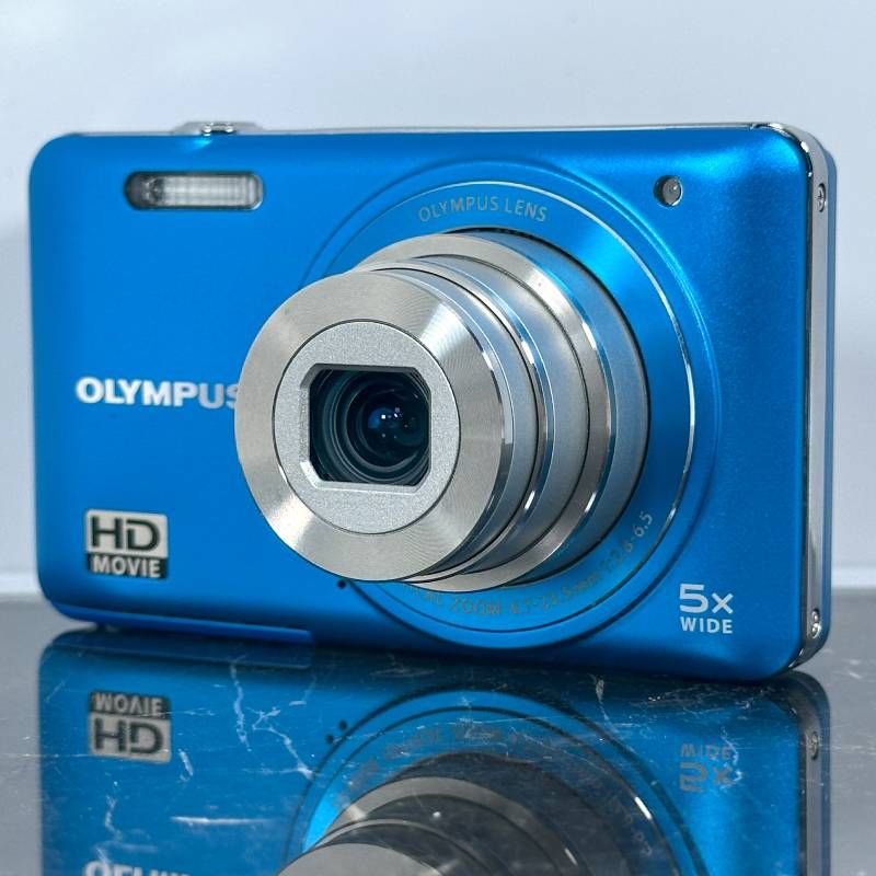 美品】OLYMPUS VG-140 ブルー 1400万画素 26mm広角 光学5倍ズーム HD