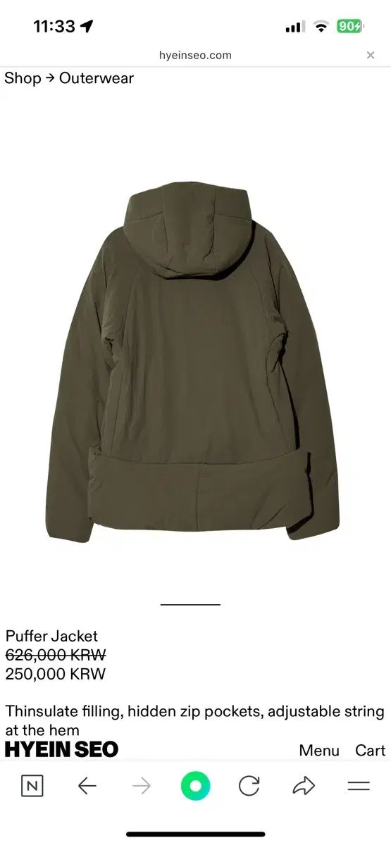 HYEIN SEO ダウン パファー ジャケット カーキ 3サイズ - メルカリ