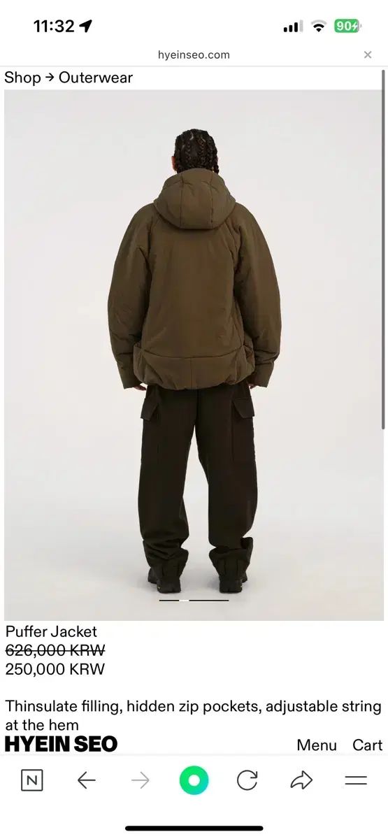 HYEIN SEO ダウン パファー ジャケット カーキ 3サイズ - メルカリ