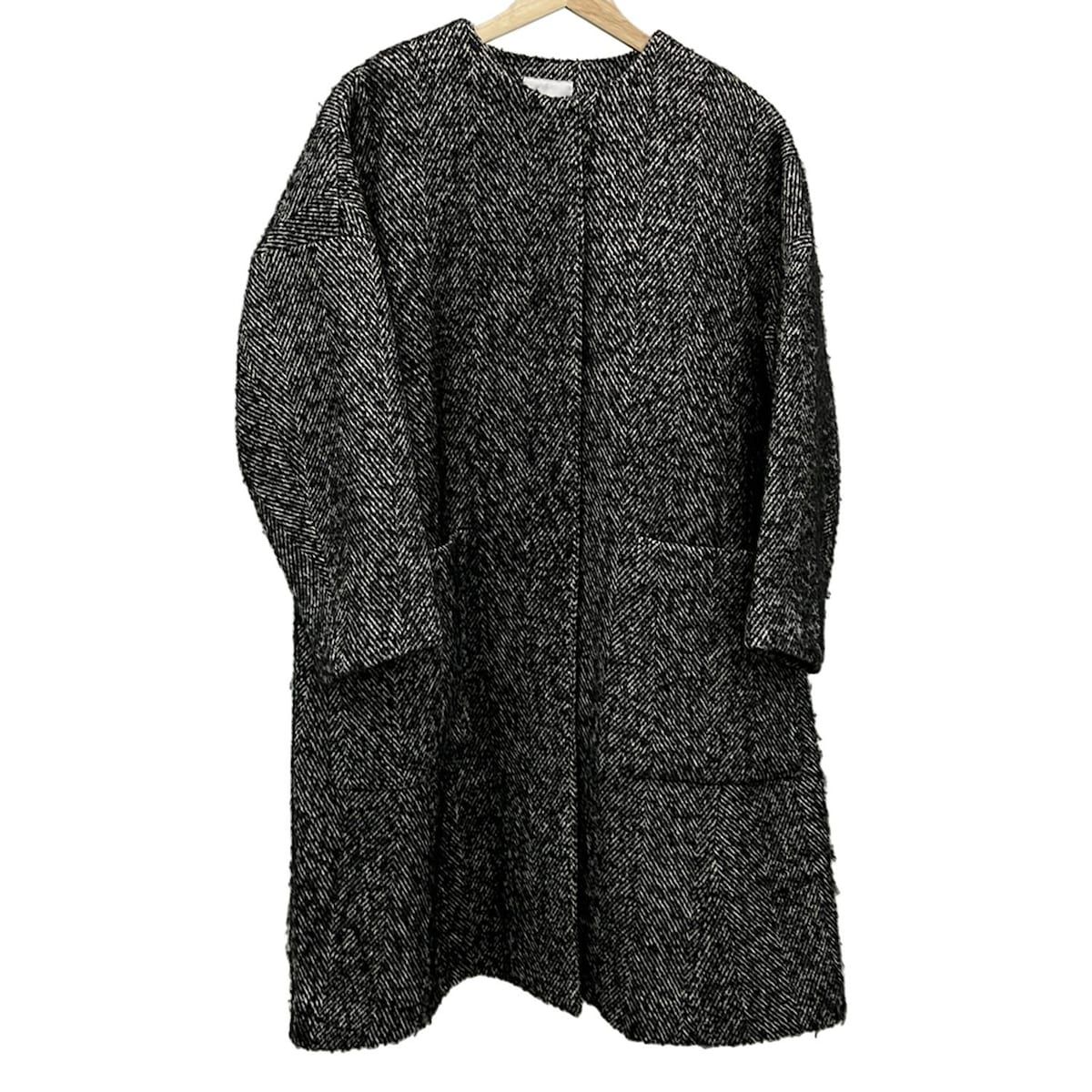 ebure(エブール) コート サイズ36 S レディース美品 - 黒×白 七分袖/秋