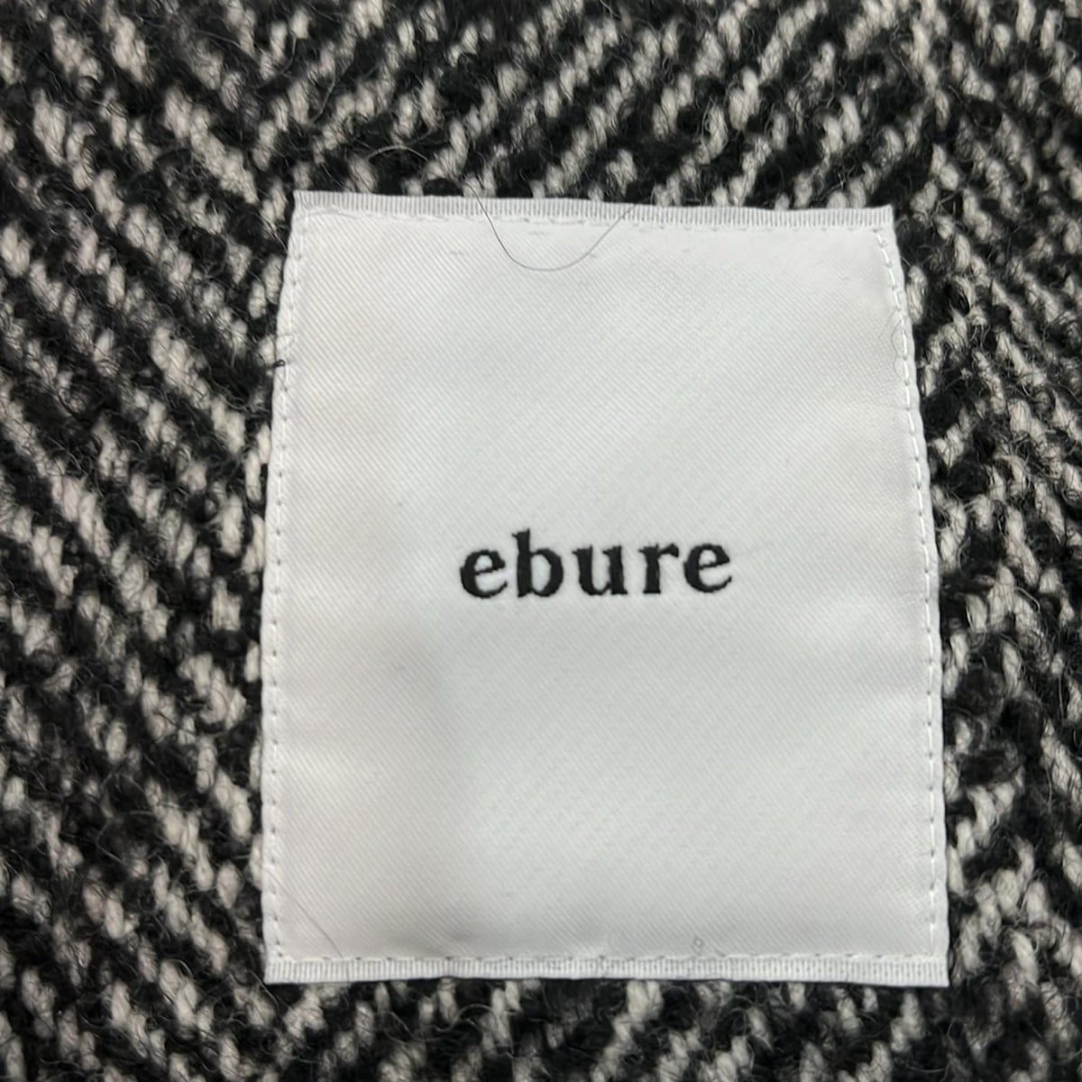 ebure(エブール) コート サイズ36 S レディース美品 - 黒×白 七分袖/秋