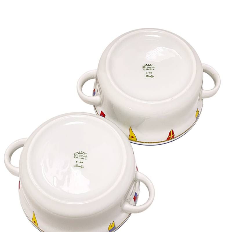 リチャードジノリ クリッパー スープカップ&ソーサー 2組 TD2512-2