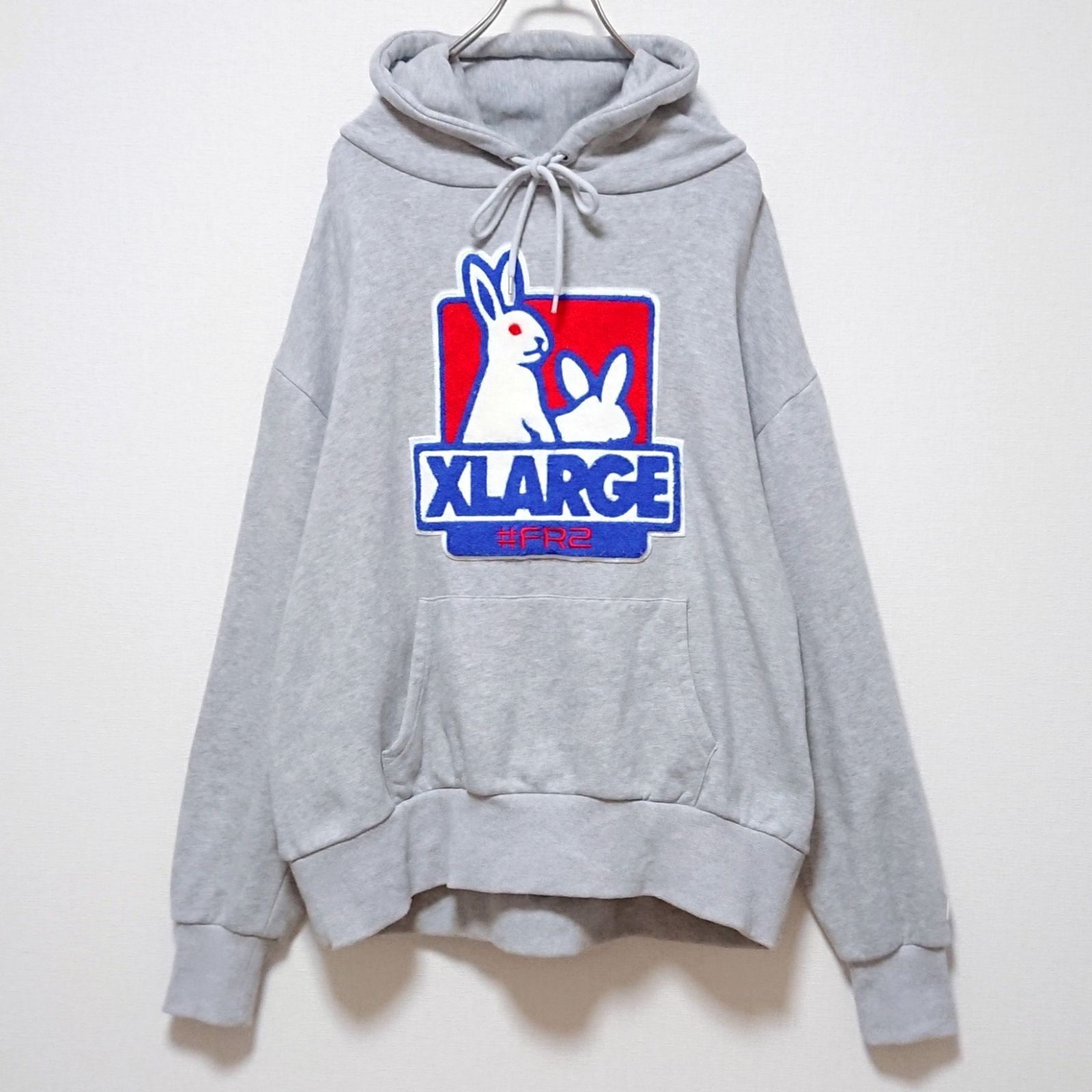 FR2 XLARGE コラボ パイル ビックロゴ 霜降り プルオーバー パーカー
