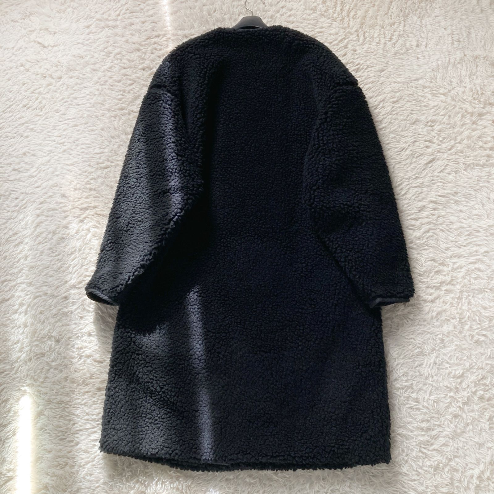 美品 ハイク HYKE ボアコート ロング 黒 ブラック レディース 1 M相当