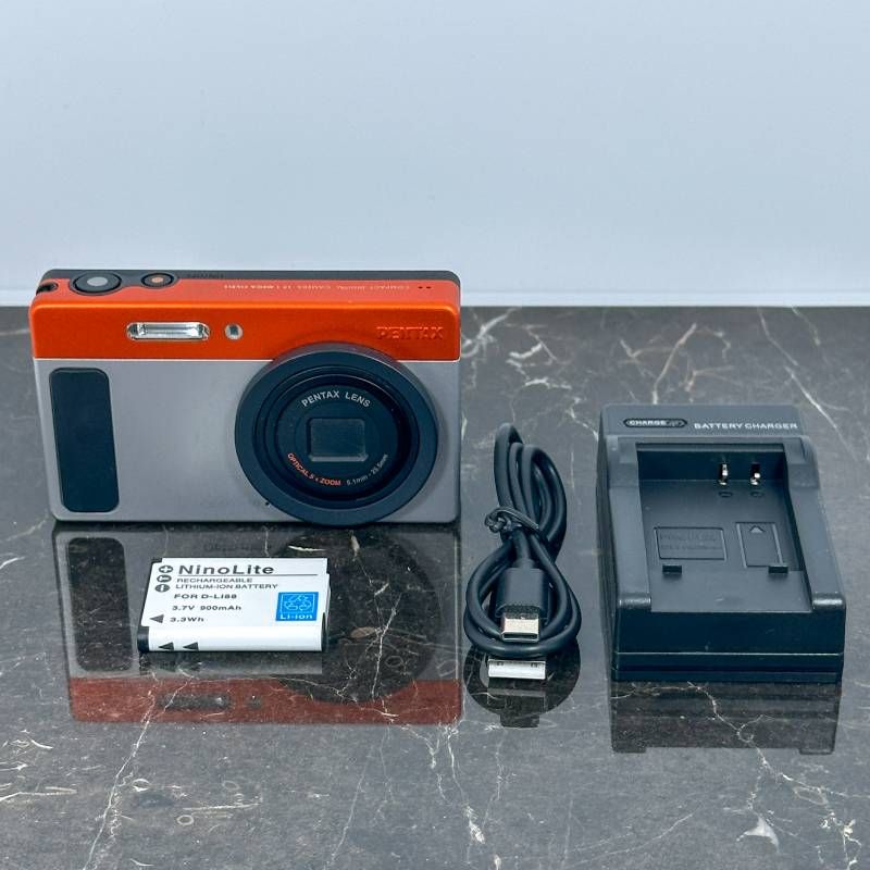 PENTAX ペンタックス Optio H90 オレンジ×シルバー 1210万画素 光学5倍