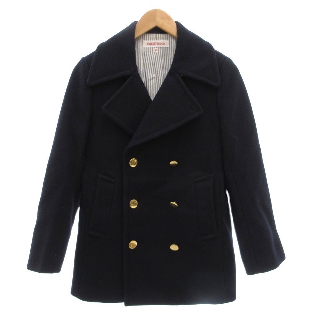 ドレステリア DRESSTERIOR 美品 ピーコート ウール 36 紺 ネイビー /NL