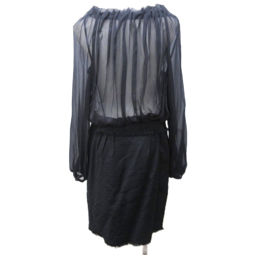 アドーア ADORE ドレス ドッキングワンピース シルク シアー 切替  