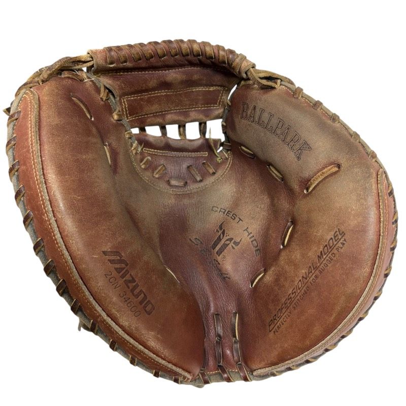 現状品】ミズノ MIZUNO キャッチャーミット 一般軟式 ブラウン CREST