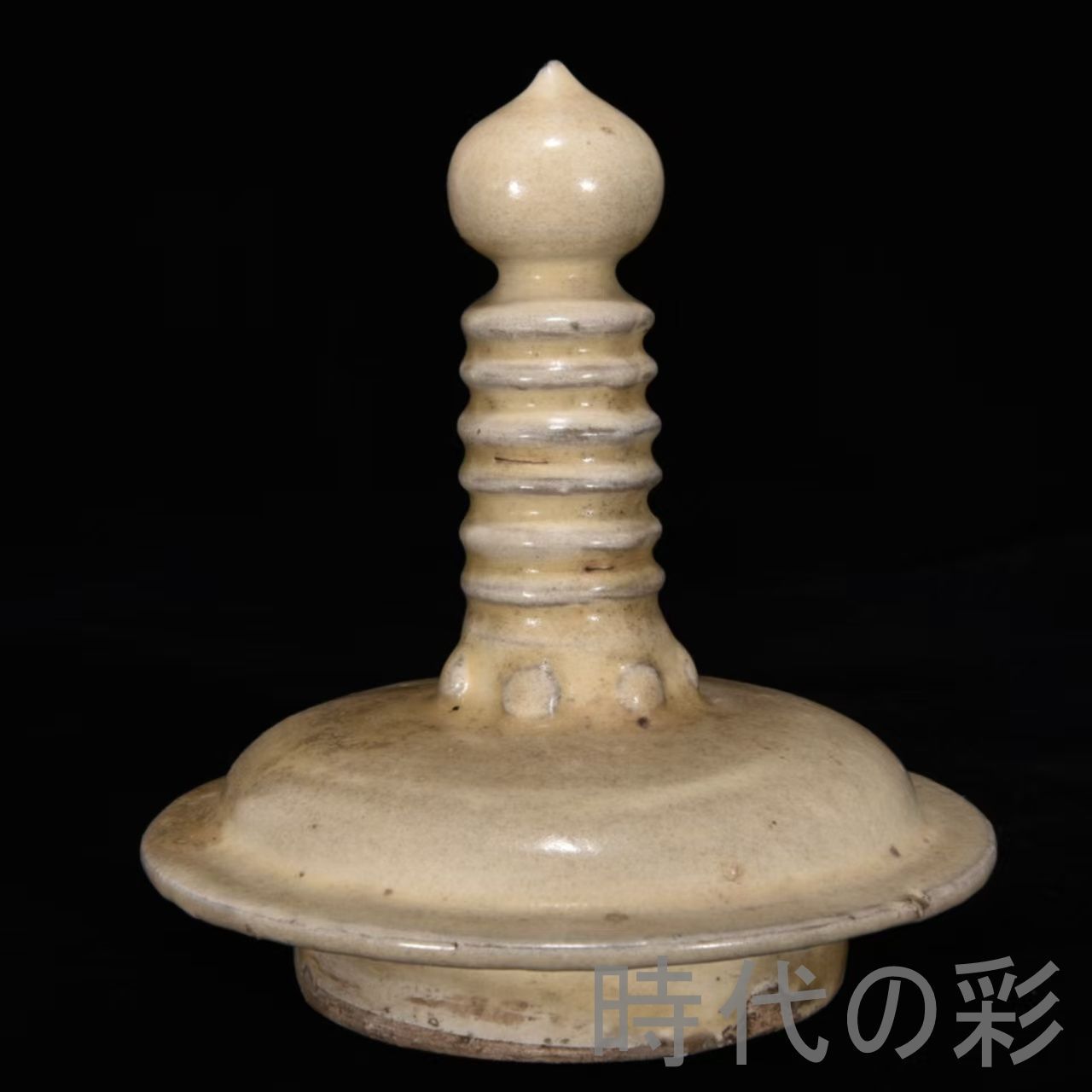 中国古美術【磁州窯 盖罐】唐白 大型 壺 旧蔵 古陶磁器 時代物 陶芸 文