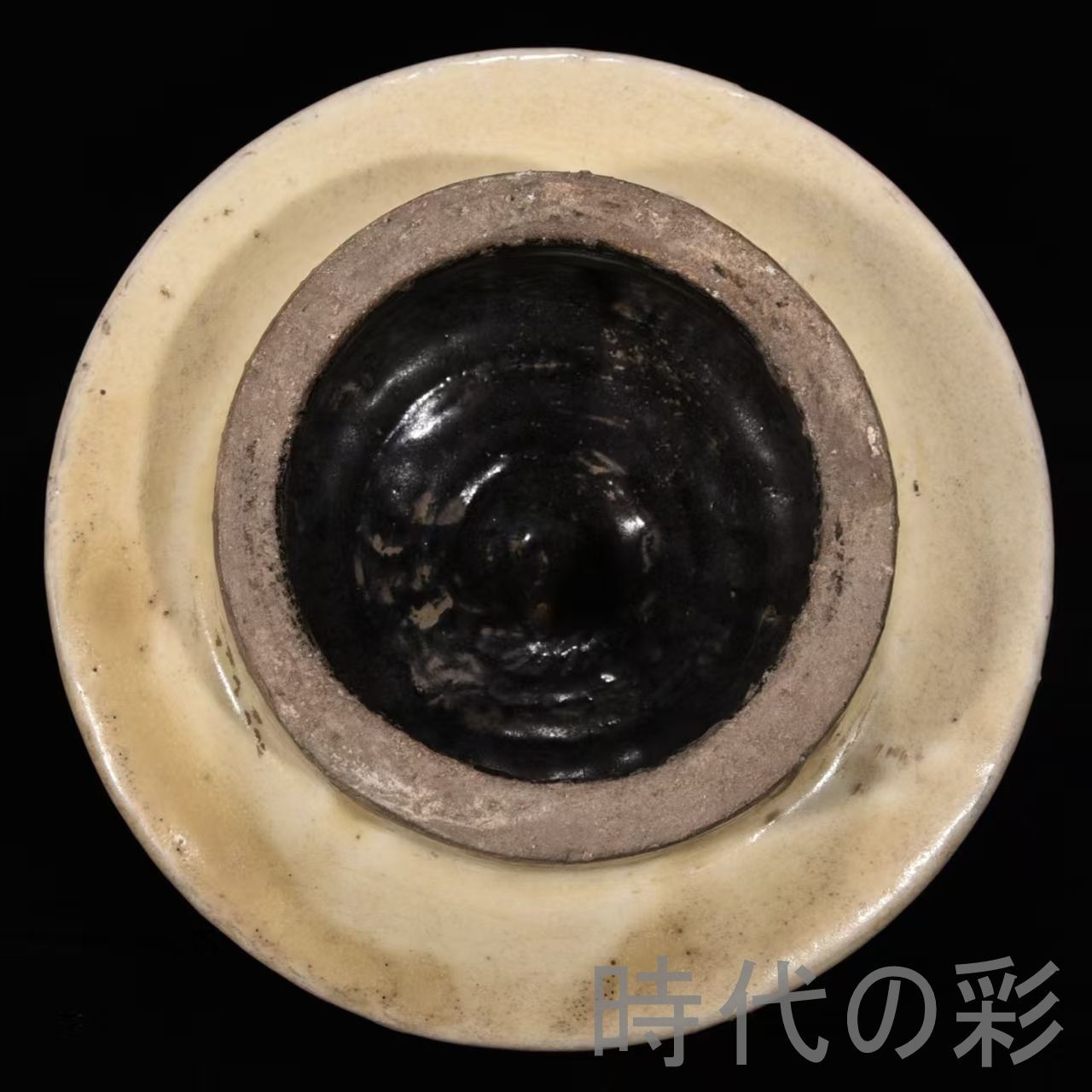 中国古美術【磁州窯 盖罐】唐白 大型 壺 旧蔵 古陶磁器 時代物 陶芸 文