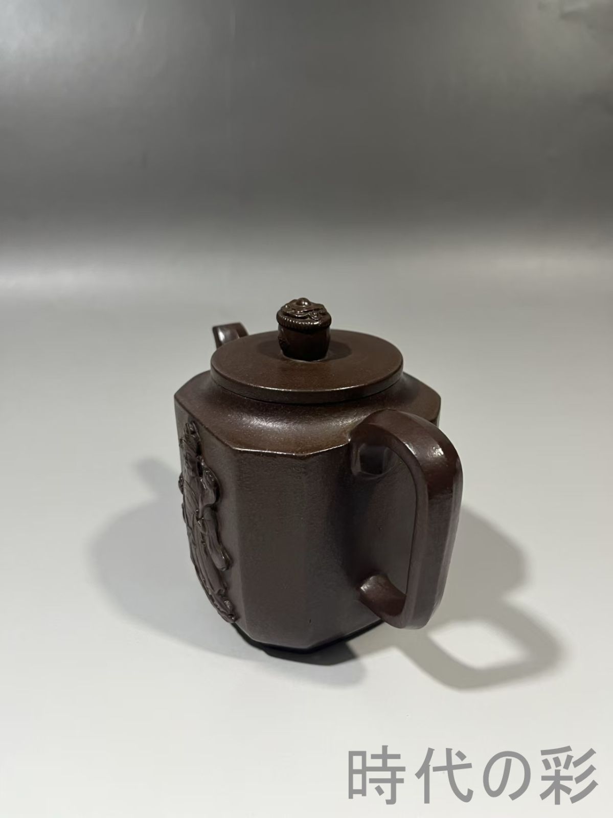 山水作主人 孟臣 款 朱泥急須 紫砂壷 中国美術 煎茶道具 急須