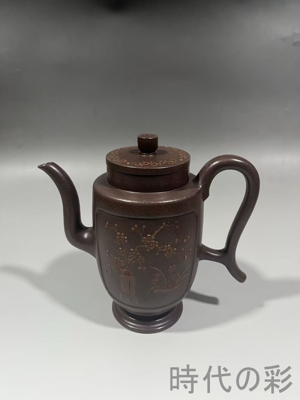 宜興紫砂 奨杯壺 大清乾隆年製 底款 原鉱紫泥 急須 紫砂壺 茶器 窯 朱泥 煎茶道具 時代物 唐物 在銘 古陶磁 中国古美術