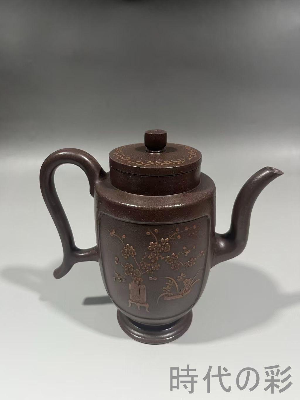 宜興紫砂 奨杯壺】大清乾隆年製 底款 原鉱紫泥 急須 紫砂壺 茶器 窯 朱