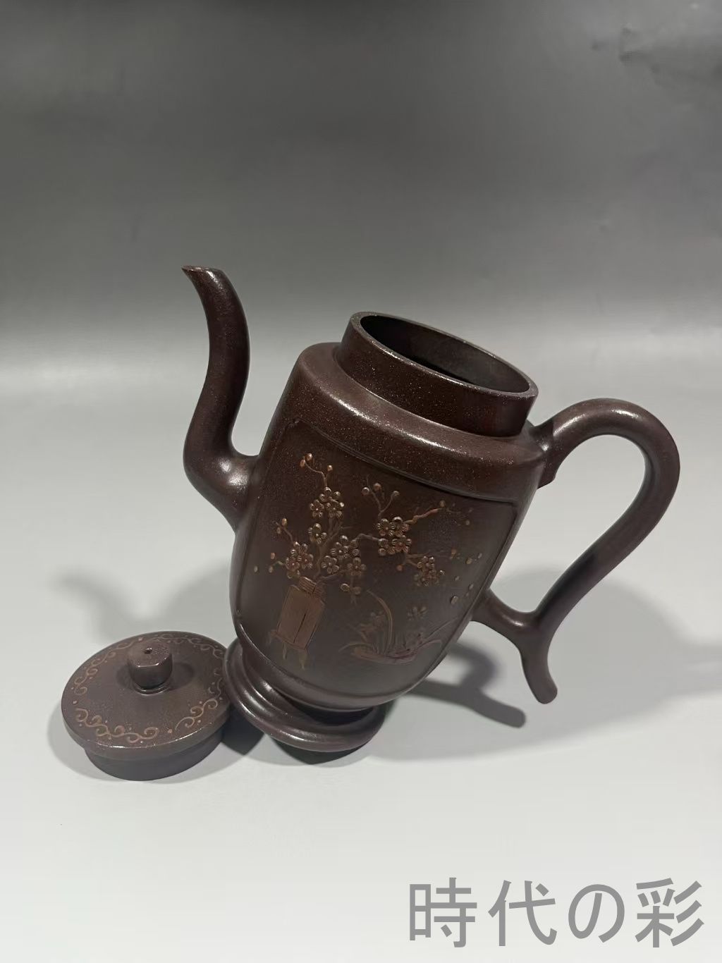 宜興紫砂 奨杯壺】大清乾隆年製 底款 原鉱紫泥 急須 紫砂壺 茶器 窯 朱