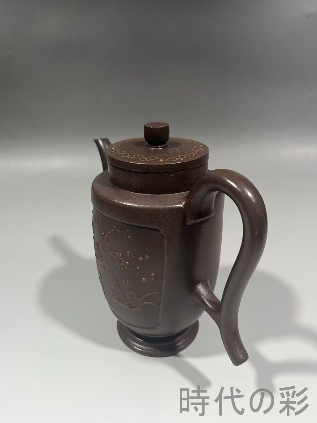 宜興紫砂 奨杯壺】大清乾隆年製 底款 原鉱紫泥 急須 紫砂壺 茶器 窯 朱