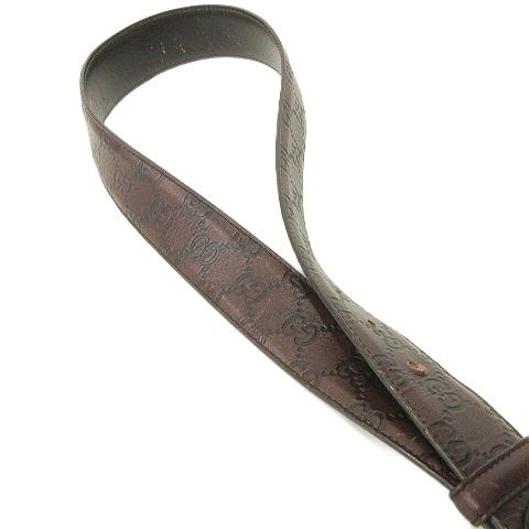 美品 GUCCI グッチ インターロッキング GG シマ レザー ベルト 茶色 美品 GUCCI グッチ インターロッキング GG シマ レザー ベルト 茶色