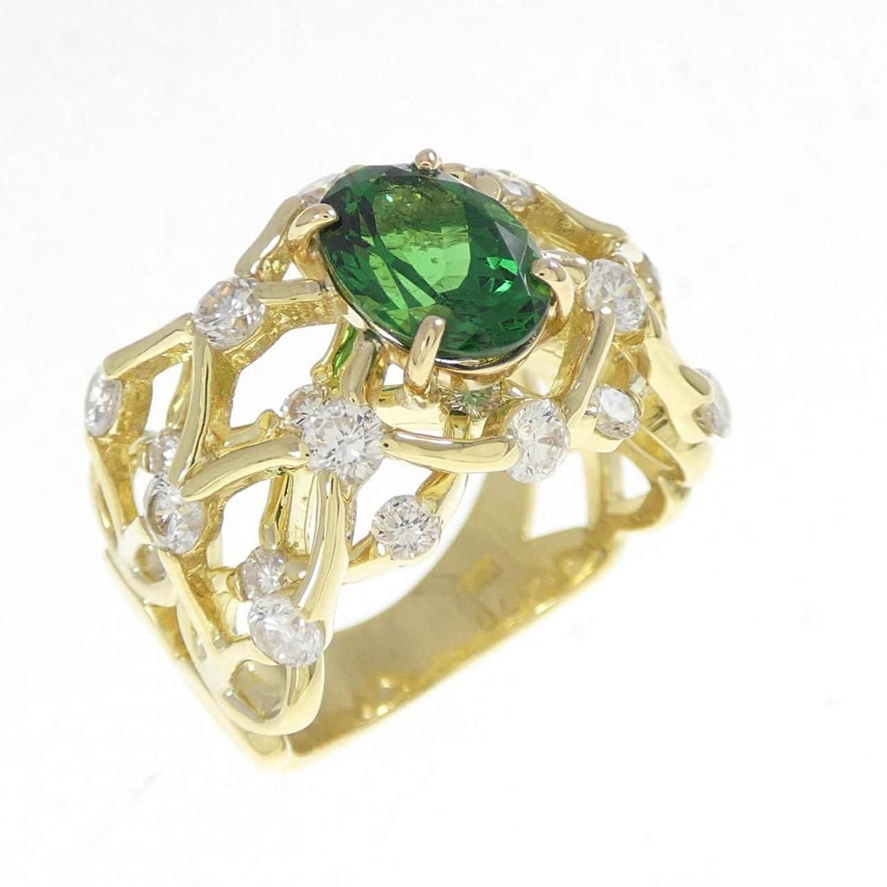 メルカリ市SALE　K18YG カラーチェンジガーネット 9.5号 ブラックフライデーセール K18YG カラーチェンジガーネット 9.5号