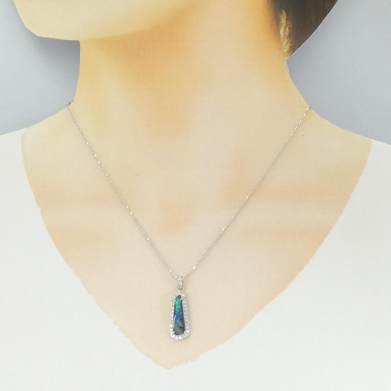 PT900/PT850 ボルダーオパール ネックレス 2.27CT - メルカリ