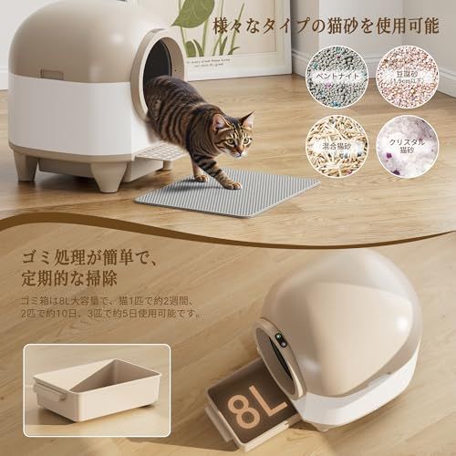 新品】WWI 猫 トイレ 自動猫トイレ お留守番 スマホ管理 開放式広々