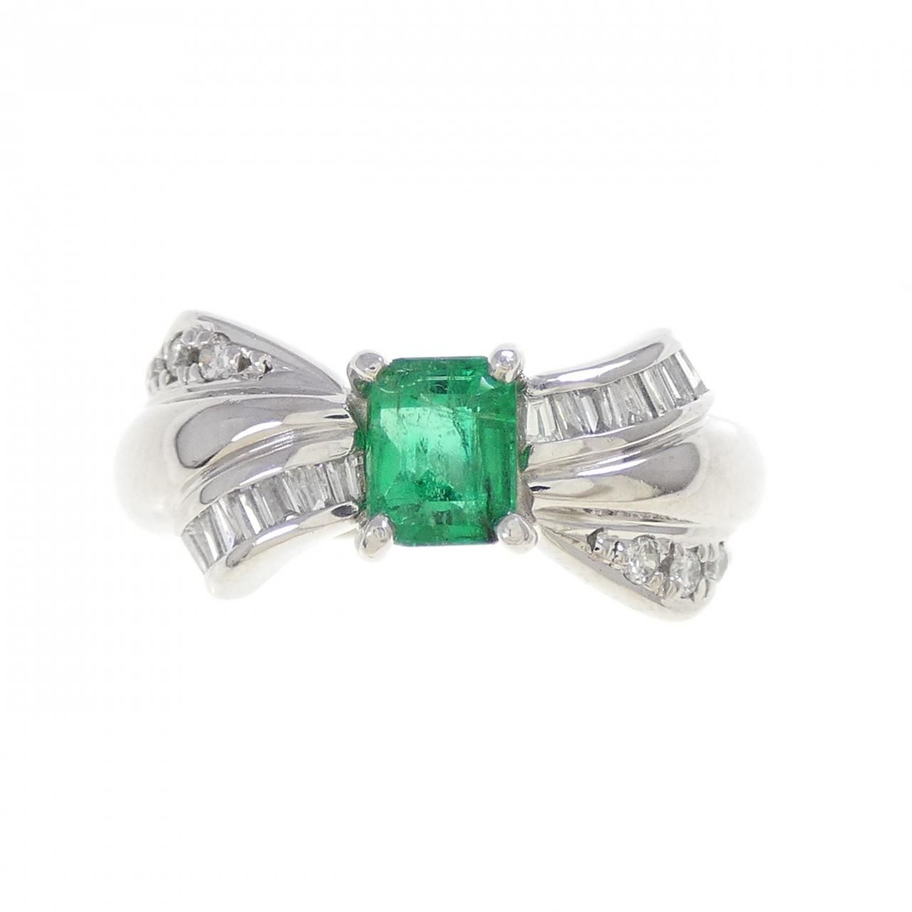 PT900 エメラルド リング 0.42CT - メルカリ