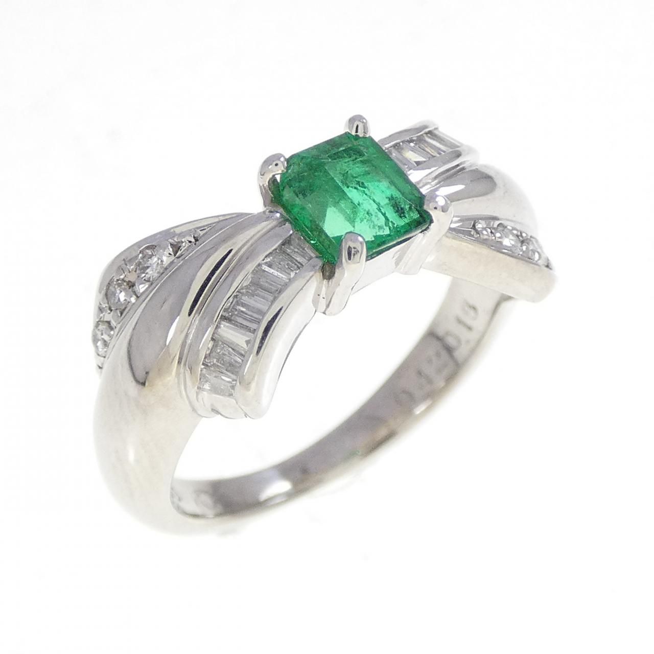 PT900 エメラルド リング 0.42CT - メルカリ