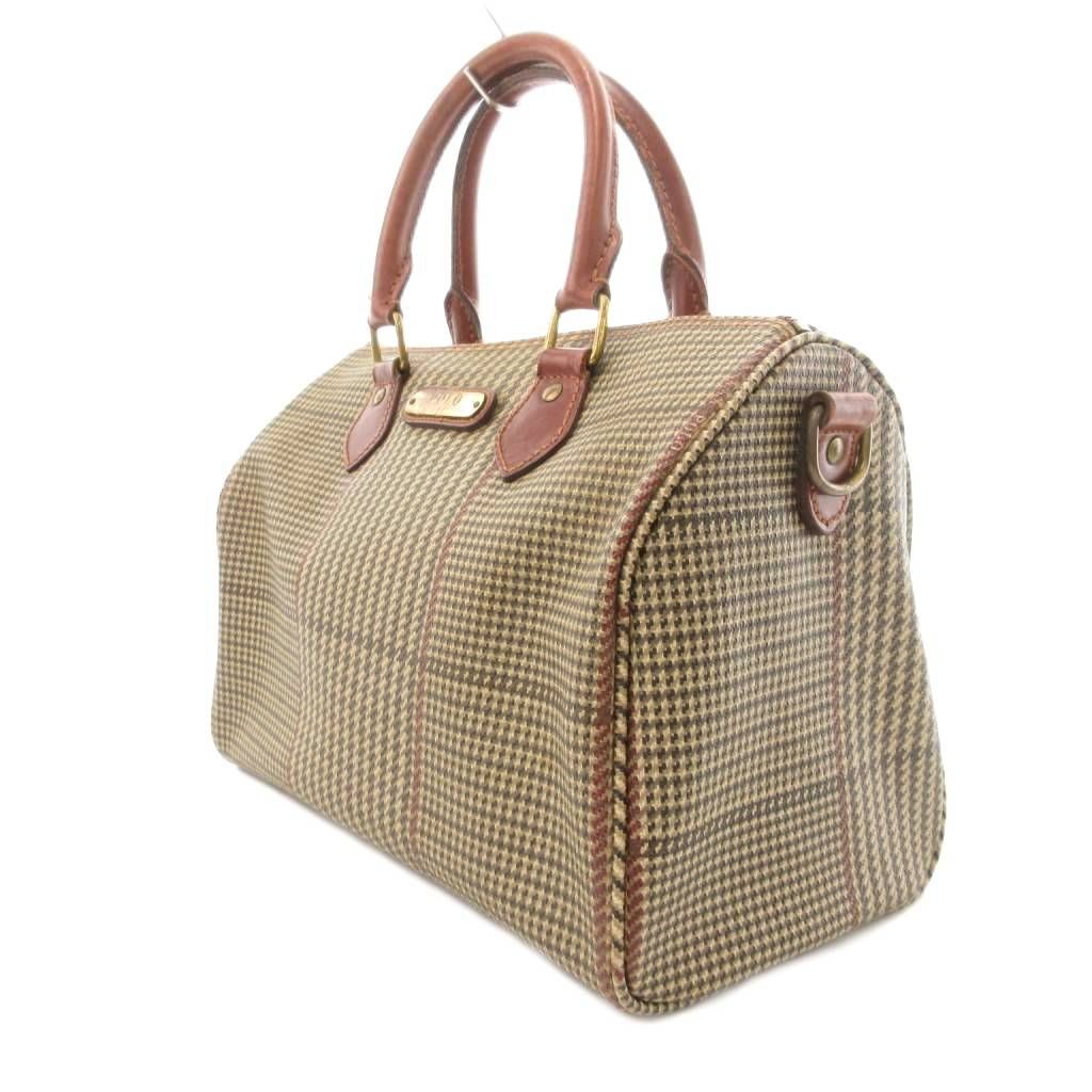 ✨希少✨　ポロラルフローレン　ボストンバッグ　千鳥柄　ヴィンテージ　ブラウン ポロ ラルフローレン POLO RALPH LAUREN 90s ミニボストンバッグ