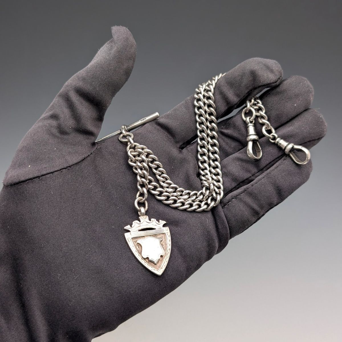 1921年★英国★アルバートチェーン/純銀製/アンティーク 1921年☆英国☆アルバートチェーン/純銀製/アンティーク 1921年☆英国
