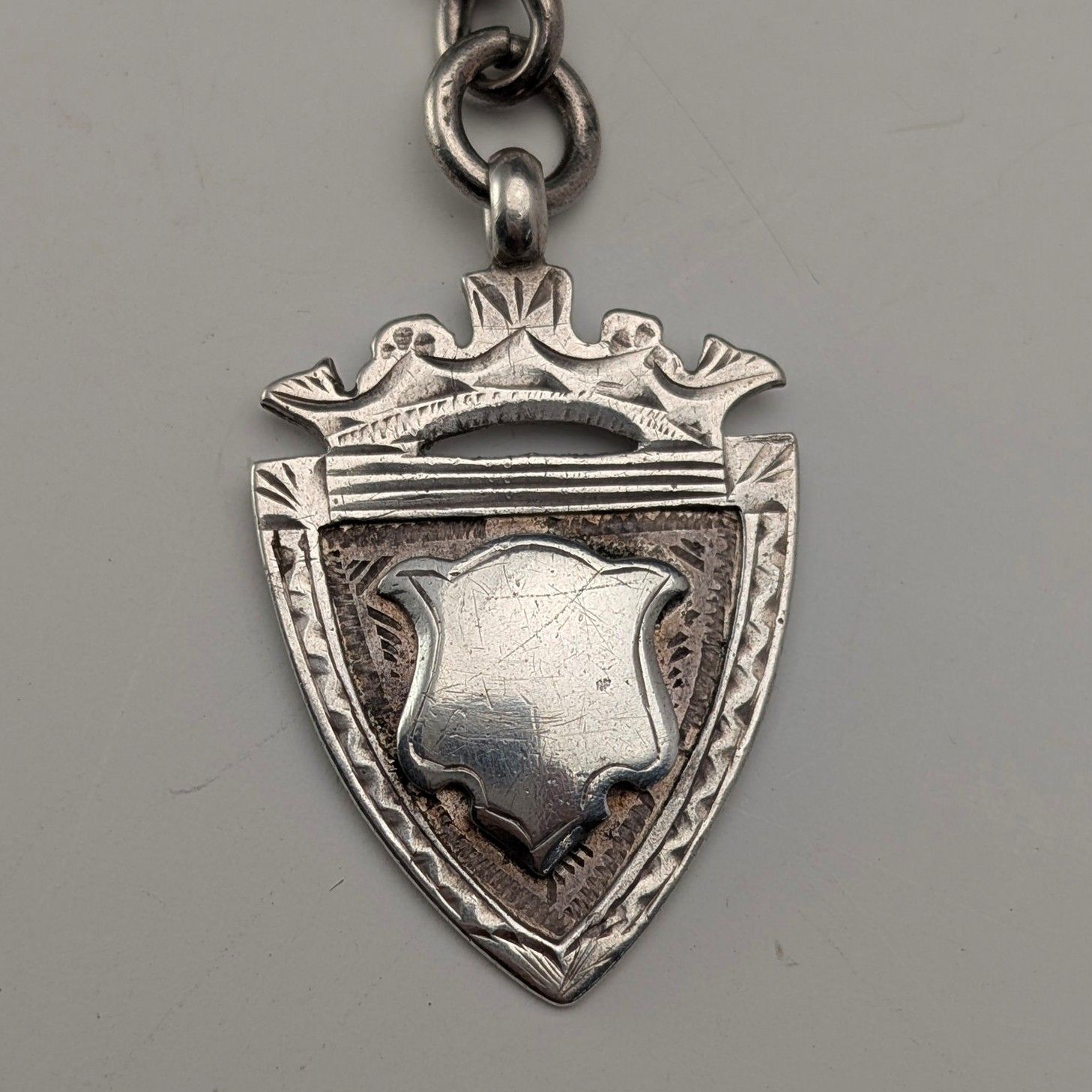 1921年★英国★アルバートチェーン/純銀製/アンティーク 1921年☆英国☆アルバートチェーン/純銀製/アンティーク 工芸品