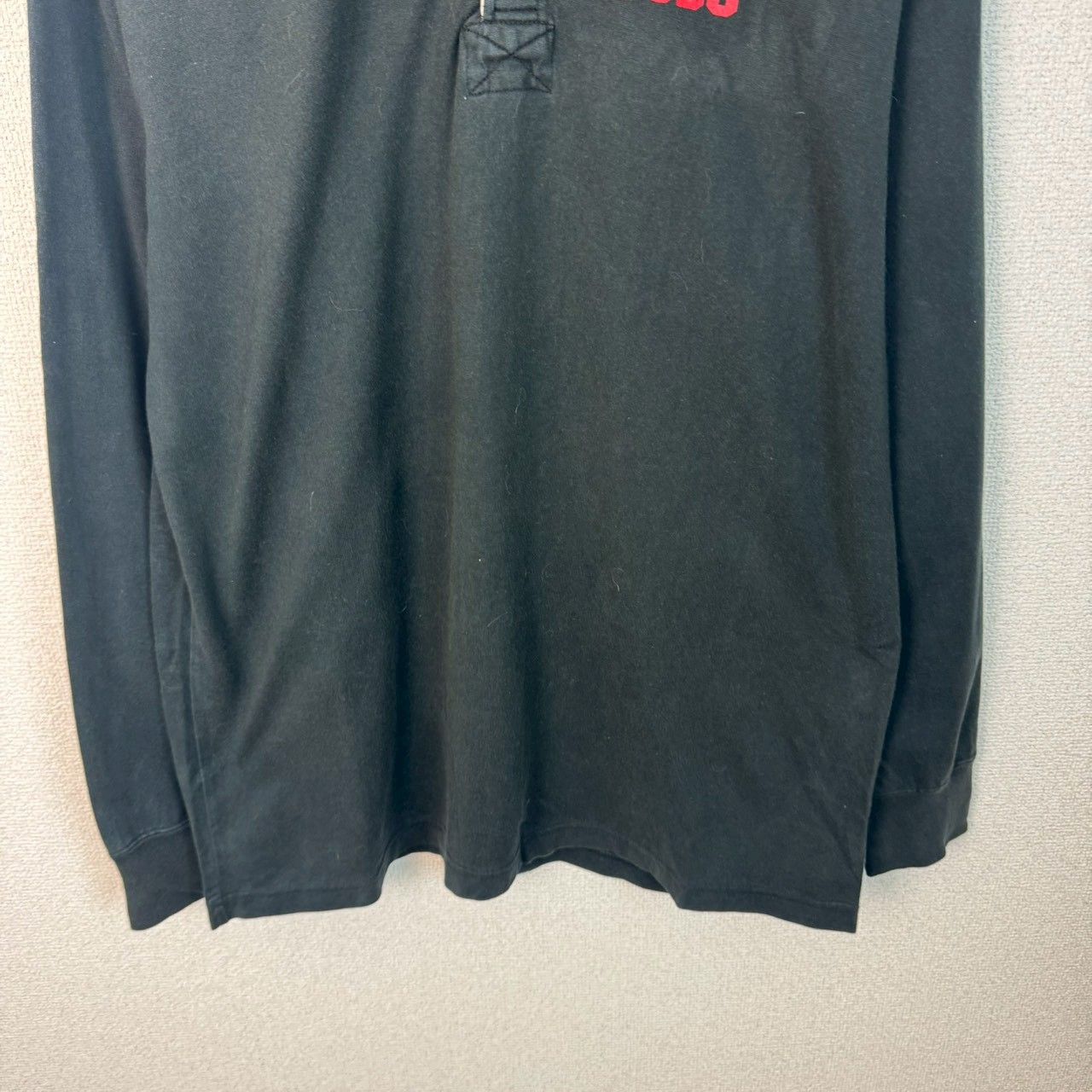 FUBU フブ ラガーシャツ ロゴプリント ブラック XLサイズ メンズ 古着