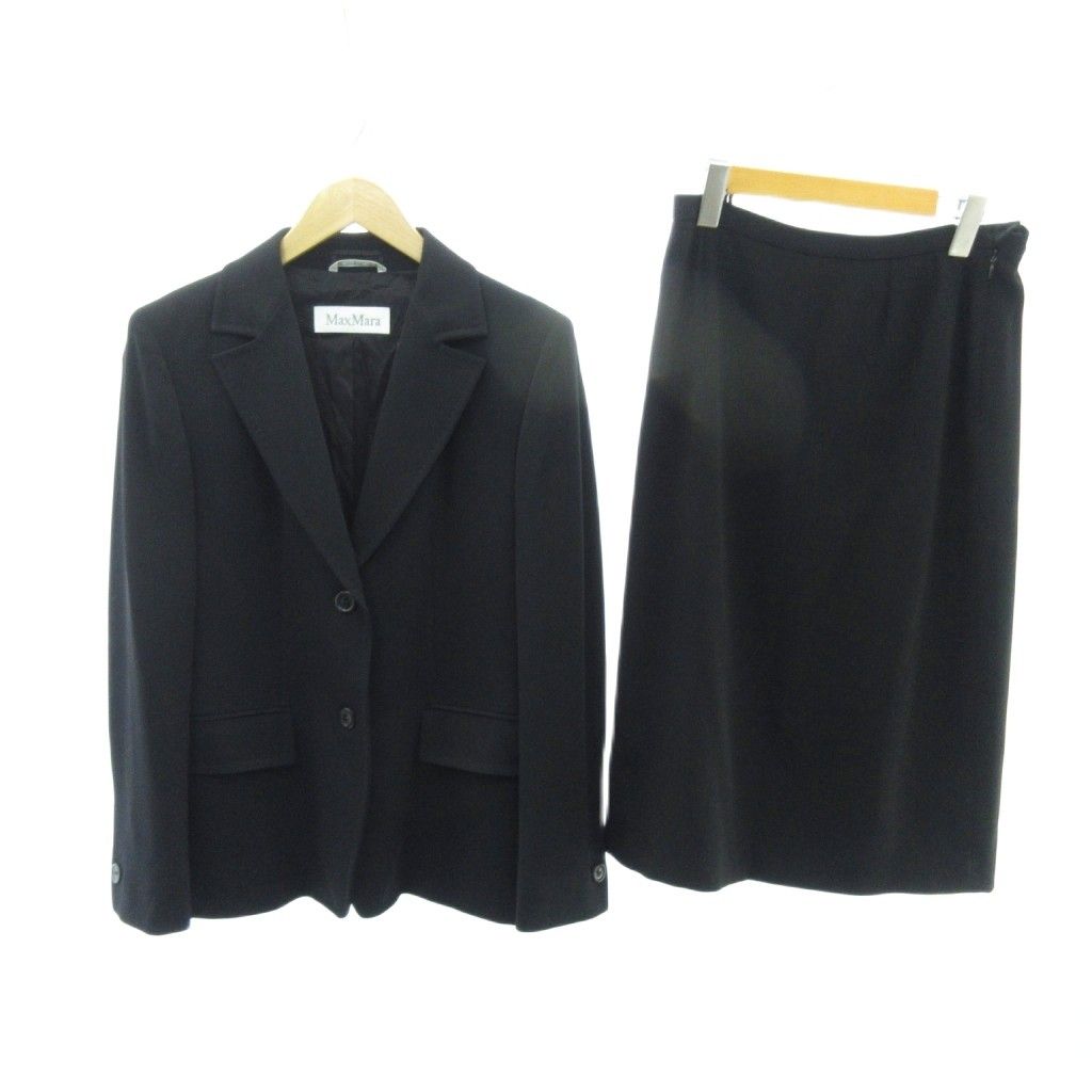 マックスマーラ MAX MARA 美品 白タグ セットアップ ジャケット 2B 黒